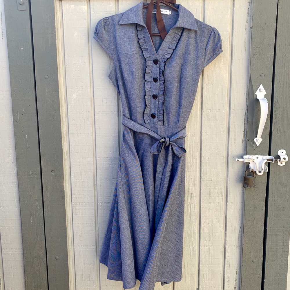 Gray Heart Button Dress